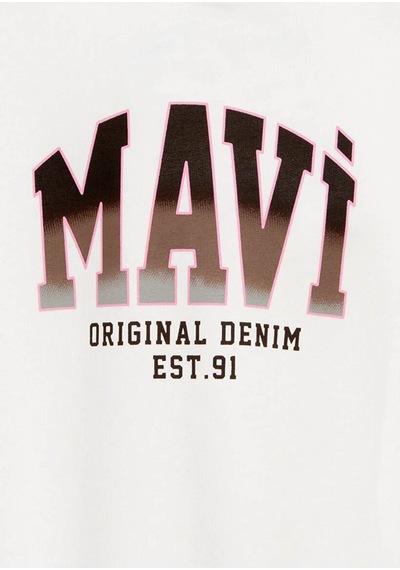 Mavi Logo Baskılı Kapüşonlu Ekru Kız Çocuk Sweatshirt M7s10179-70057