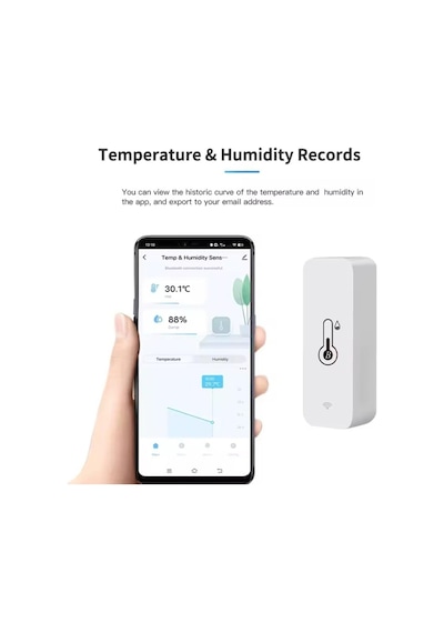 Tuya Bt Akıllı Sıcaklık Nem Sensörü Kapalı Higrometre Bluetooth Uyumlu App Uzaktan Kumanda Alexa Google Home İle Uyumlu