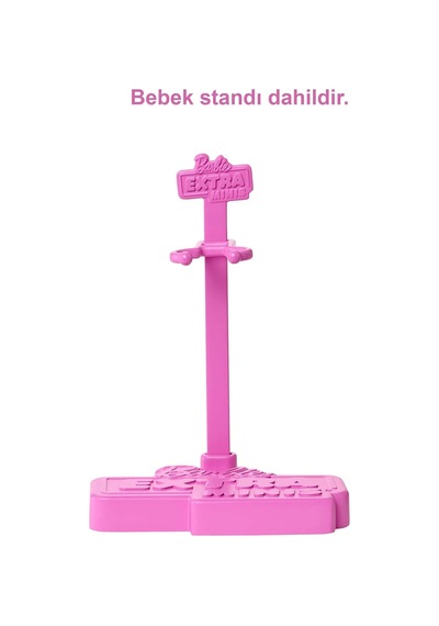Barbie Extra Mini Bebekler 14 Cm , Mavi Ceketli, Koyu Renk Saçlı