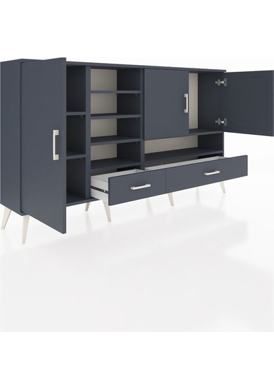 Arges Konsol 8 Raflı 2 Çekmeceli 3 Kapaklı 176x30x99 Antrasit-antrasit Antrasit - Antrasit Arges Konsol 8 Raflı 2 Çekmeceli 3 Kapaklı 176x30x99 Antrasit-antrasit Antrasit - Antrasit