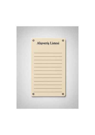 Alışveriş Listesi Yazı Tahtası - Silinebilir Kalemli Buzdolabı Not Panosu - 2 Adet Kalemli Sürpriz Hediyeli