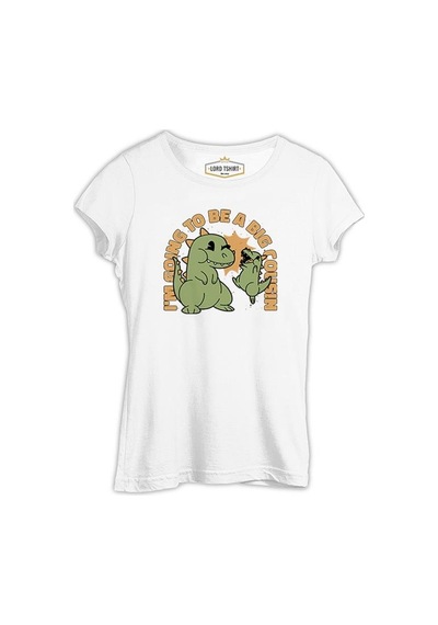 Dinosaurs Family Big Cousin Beyaz Kadın Tshirt 001