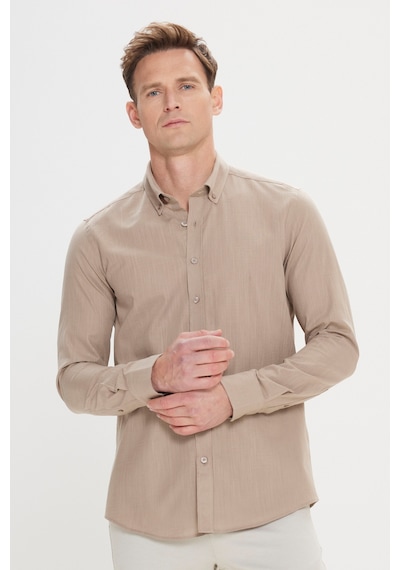 AC&Co / Altınyıldız Classics ERKEK VIZON Tailored Slim Fit Dar Kesim Düğmeli Yaka %100 Pamuk Gömlek Vizon AC&Co / Altınyıldız Classics ERKEK VIZON Tailored Slim Fit Dar Kesim Düğmeli Yaka %100 Pamuk Gömlek Vizon