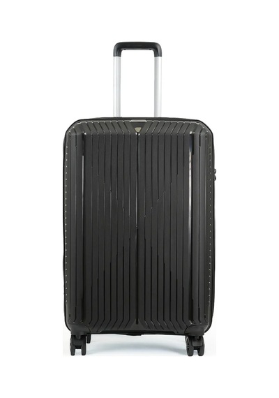 Ground Dikey Çizgili 3'lü Set Valiz 10728 Siyah - Gri
