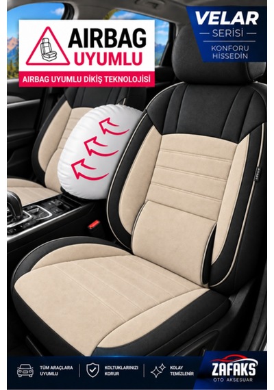 Dacia Sandero Uyumlu Velar Serisi Tay Tüyü Oto Koltuk Kılıfı Ortopedik Tam Set