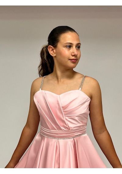 Butikhappykids Kız Çocuk Abiye Pembe Taş Kordon Askılı Kalp Yaka Mat Saten Kuyruklu Abiye Elbise 9-16 Yaş Pembe Butikhappykids Kız Çocuk Abiye Pembe Taş Kordon Askılı Kalp Yaka Mat Saten Kuyruklu Abiye Elbise 9-16 Yaş Pembe