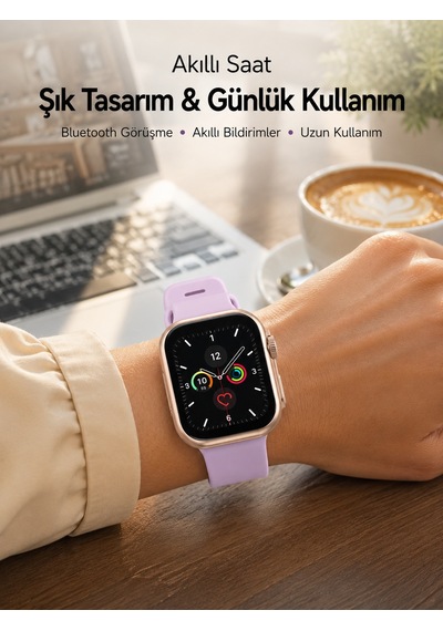 Bluetooth Telefon Görüşmesi, Nabız Ölçümü Ve Uyku Takibi Özellikli Akıllı Saat - Lisinya