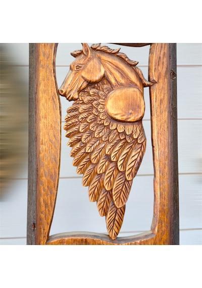 Ahşap Pegasus Dekopaj Kesim Oymalı Pano