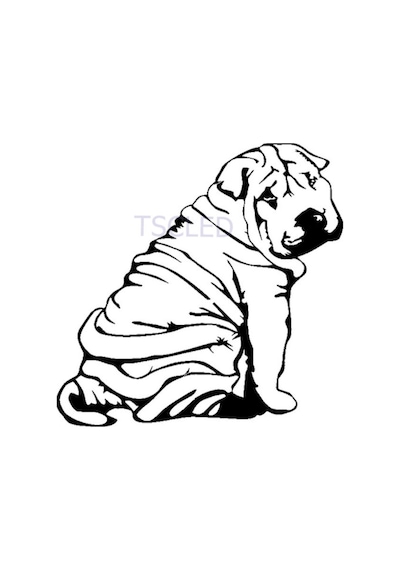 Shar Pei Köpek Araba Sticker Su Geçirmez