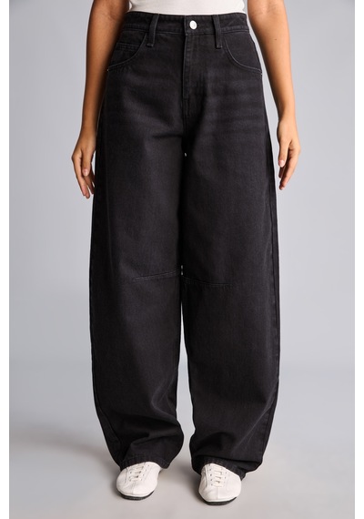 Defacto Baggy Fit Yüksek Bel Geniş Paça Jean Pantolon H7391ax26aunm40 Siyah-nm40