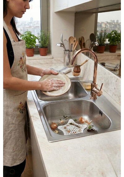 Mainshop 1 Adet Beyaz Yıldız Şeklinde Vantuzlu Lavabo Ve Küvet Tıkacı Süzgeç M-114