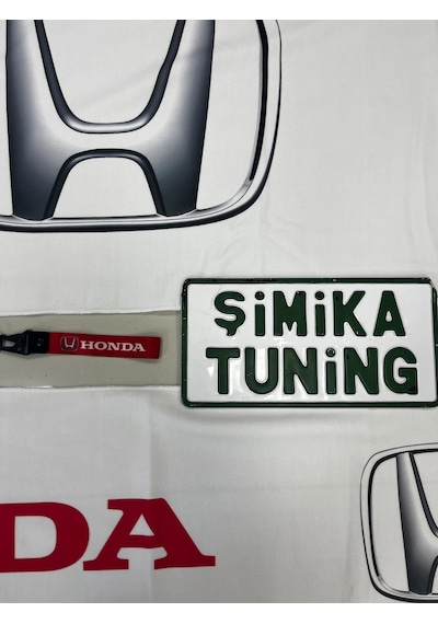 Beyaz Honda Super Set+havlu Set Servıs Kılıf Yastık Kemer Torpido Ve Sırt Havlu+anahtarlık