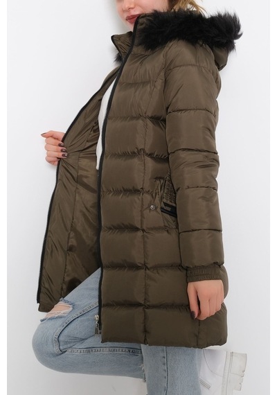 Kemerli Şişme Mont Haki - 6117.1555. Haki