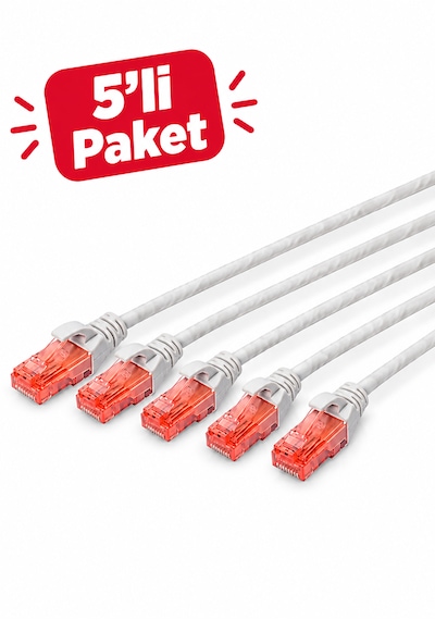 Digitus 5m Cat6 Utp Dk-1617-050 Gri Patch Kablo 5 Adet