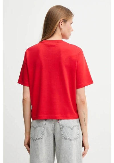 Calvin Klein Jeans Kısa Kollu 2 Renkli 3d Nakışlı Logolu Kadın T-shirt Lv047d205g-vtw Kirmizi