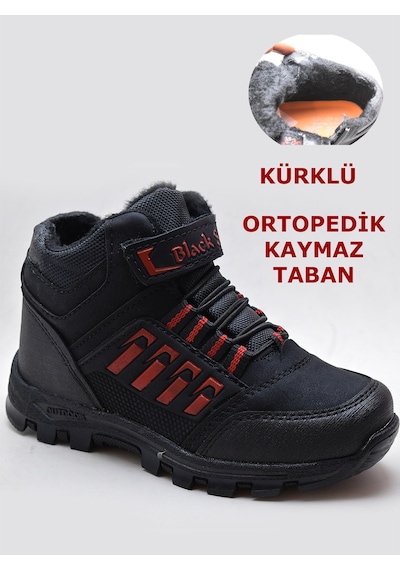 542 Ortopedik Kaymaz Taban İçi Kürklü Kışlık Çocuk Bot Ayakkabı Blacksea Siyah-kırmızı Kırmızı - Siyah 542 Ortopedik Kaymaz Taban İçi Kürklü Kışlık Çocuk Bot Ayakkabı Blacksea Siyah-kırmızı Kırmızı - Siyah