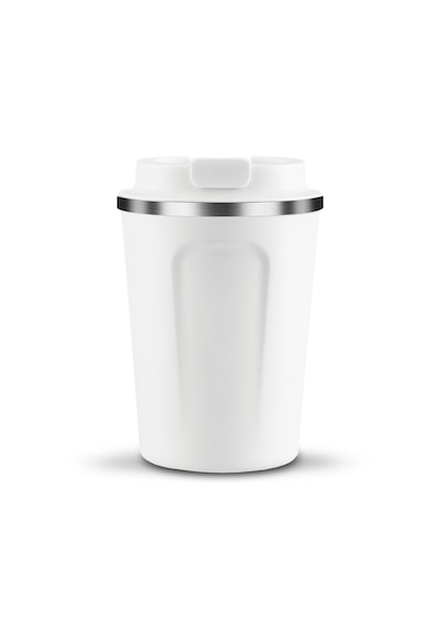 Termal Kahve Kupası 510 Ml Paslanmaz Çelik Vakumlu Matara Yalıtımlı Bardak Su Şişesi 17,5x8,5cm Beyaz