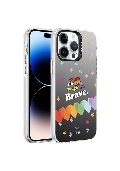 Apple Uyumlu  iPhone 14 Pro Kılıf Desenli Zore Silver Sert Kapak