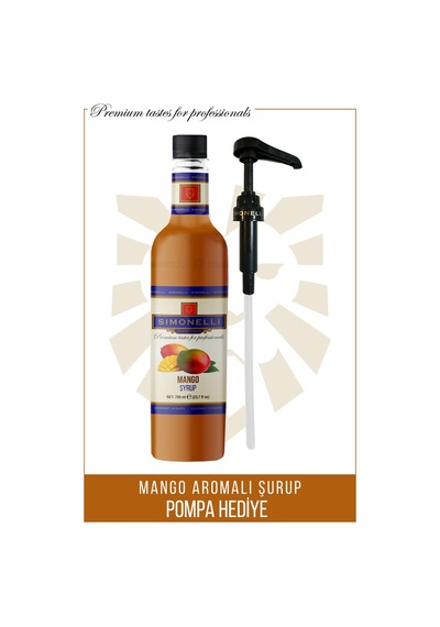 Simoenlli Kahve Şurubu Mango Aromalı 700 ML + Pompa Simonelli