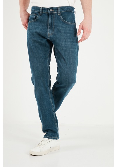 Buratti Pamuklu Comfort Fit Normal Bel Jeans Erkek Kot Pantolon 4400c52texas Yeşil-mavi