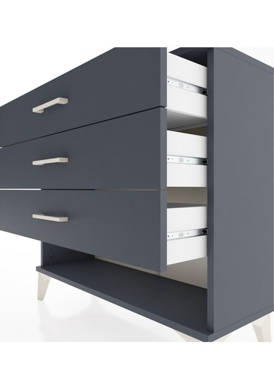 Arges Şifonyer 3 Çekmeceli 88x30x80 Antrasit-antrasit Antrasit