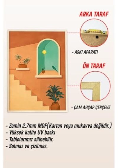 3'lü Çerçeveli Mimari Güneş Ve Bitki Temalı Dekoratif Tablo Seti Crv1150,çerçeveli Crv1150 42 X 62 -