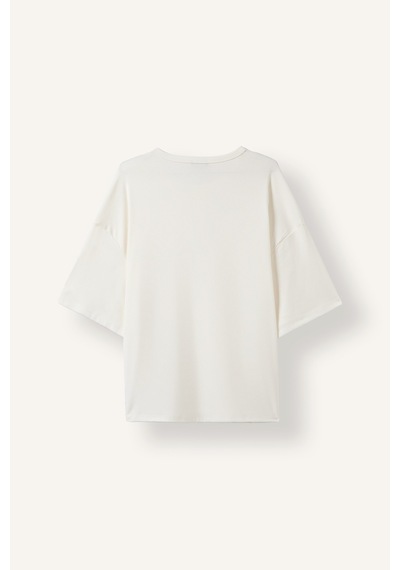 Defacto Henley Yaka Boxy Fit Kısa Kollu Tişört I5914ax26hswt34 Beyaz-wt34
