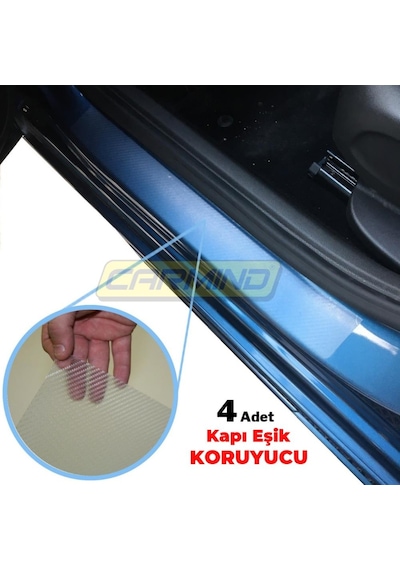 Carmind Şeffaf Araç Kapı Içi Koruma Folyosu Karbon Desenli