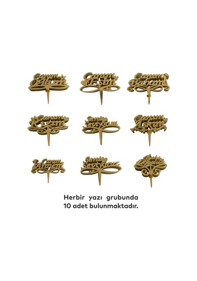 Pastanecilere Pleksi Pasta Süsü Altın Renk