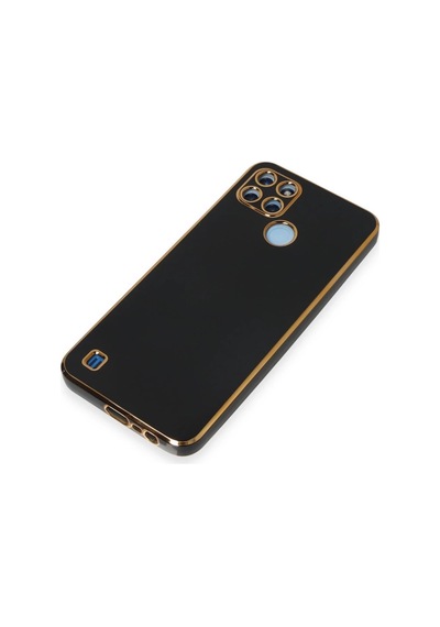 Realme C25y Kılıf Volet Silikon - Siyah Düz Renkli