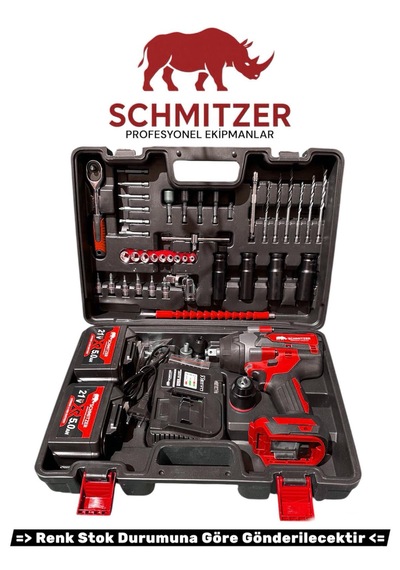 Schmıtzer Sch-9502k Pro 21v 15 Pilli Çift Akülü Kömürsüz Darbeli Vidalama 650 Nm Somun Sıkma Sökme Matkap
