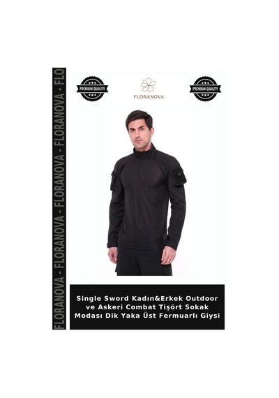 Floranova Single Sword Kadın&erkek Outdoor Ve Askeri Combat Tişört Sokak Modası Dik Yaka Üst Fermuarlı Giysi Çok Renkli