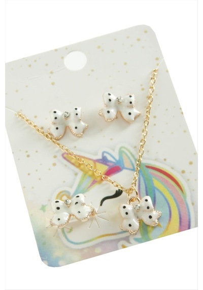 Fiyong Mineli Set Kolye Beyaz 12003356