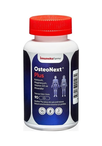 İmuneks Farma Osteonext®Plus Kalsiyum, Magnezyum, Vitamin D3 ve Mineraller içeren Takviye Edici Gıda 90 Tablet