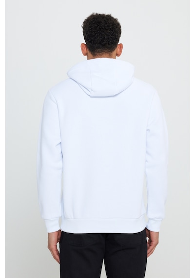 AC&Co / Altınyıldız Classics Erkek Beyaz Standart Fit Normal Kesim Kapüşonlu Kanguru Cepli Pamuklu Sweatshirt Beyaz