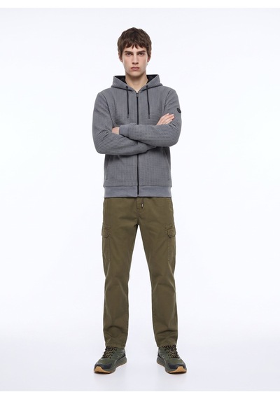 Discovery Expedition D6wm-swt3772 Gri Kapüşonlu Rahat Jakarlı Erkek Sweatshirt Gri Melanj