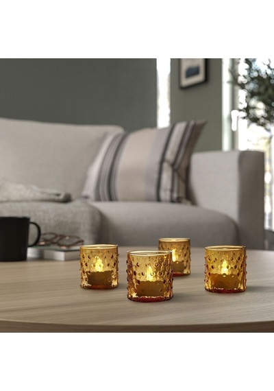 Tealight Mumluk, Koyu Sarı, 6 Cm beyaz