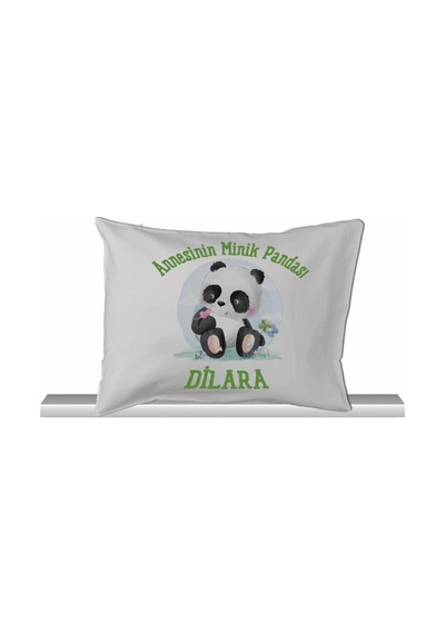 Pia Baby Gl 2009 İsme Özel Pandalı Yastık Zıbın Set Krem
