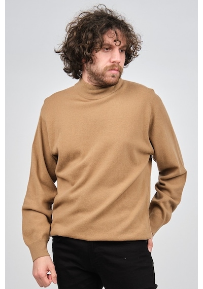 Ida Erkek Lambswool Yarım Balıkçı Kazak 0593161 Camel Camel