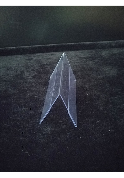 10 Adet Pvc Şeffaf Etiketlik Çatı Tipi 8x4,5 Cm Çift Yön İsimlik