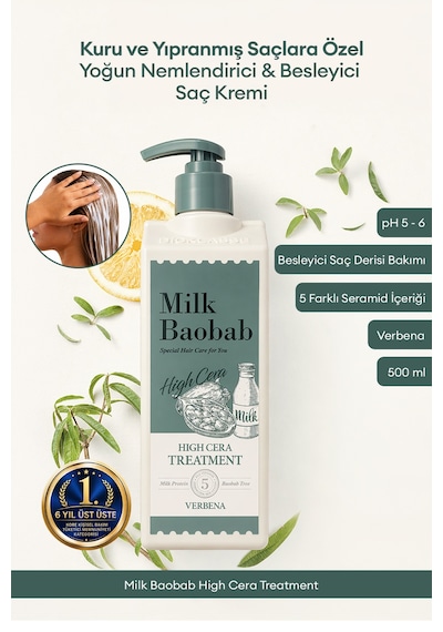 Yoğun Nemlendirici & Besleyici Saç Kremi Mılk Baobab High Cera Treatment Verbena