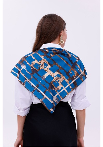 Gece Leoparı Model Fular Bandana Şal Estascarf 70x70 Cm Renkli