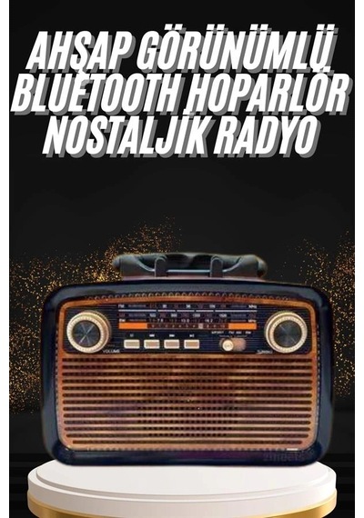 Nostaljik Görünümlü Ahşap Radyo Tf Sd Usb Girişli Led Fener Işıklı - 5000