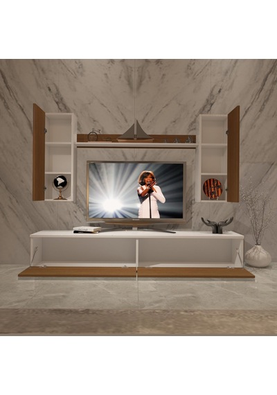 Decoraktiv Eko 7 Mdf Std Tv Ünitesi Tv Sehpası Beyaz - Ceviz