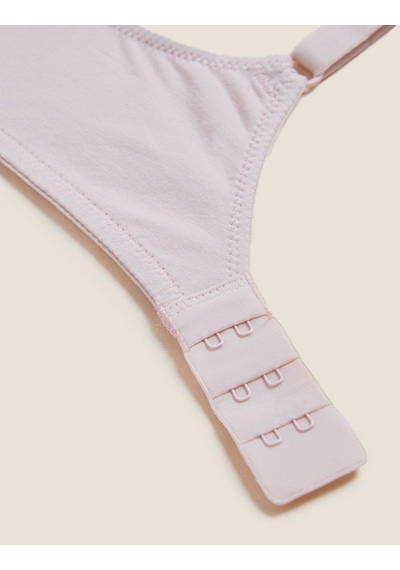 Marks & Spencer 3'lü Pamuklu T-Shirt Sütyeni Seti T33000322 Pembe