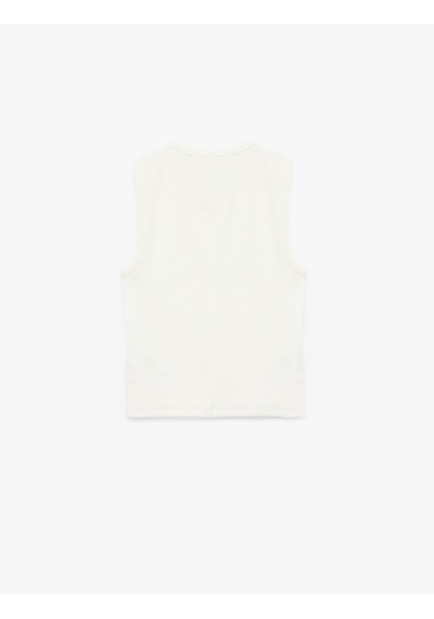 Koton Pamuklu Slim Fit Bisiklet Yaka Kolsuz Basic Tişört Ekru 6wak10178ek Ekru Koton Pamuklu Slim Fit Bisiklet Yaka Kolsuz Basic Tişört Ekru 6wak10178ek Ekru