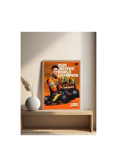 F1 Lando Norris Ahşap Çerçeveli Tek Parça Genç Odası Tablo Çok Renkli - 817661283 Çok Renkli