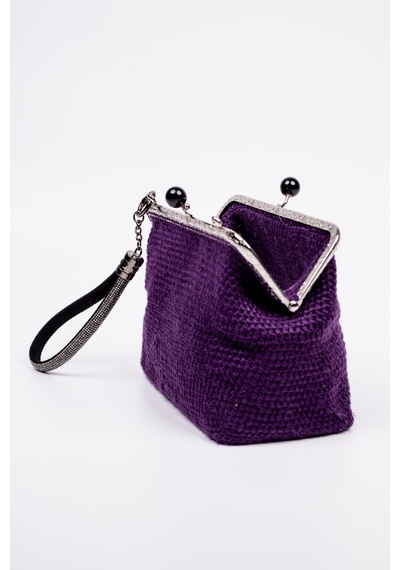 Fabric Craft Bag Portföy Çanta Bilek Askılı Merserize İplik Mor Mor