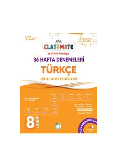Okyanus 8. Sınıf Türkçe Classmate 36 Hafta Denemeleri Okyanus Yay