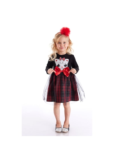 Denokids Kokoş Kedicik Kız Elbise Siyah Denokids Kokoş Kedicik Kız Elbise Siyah